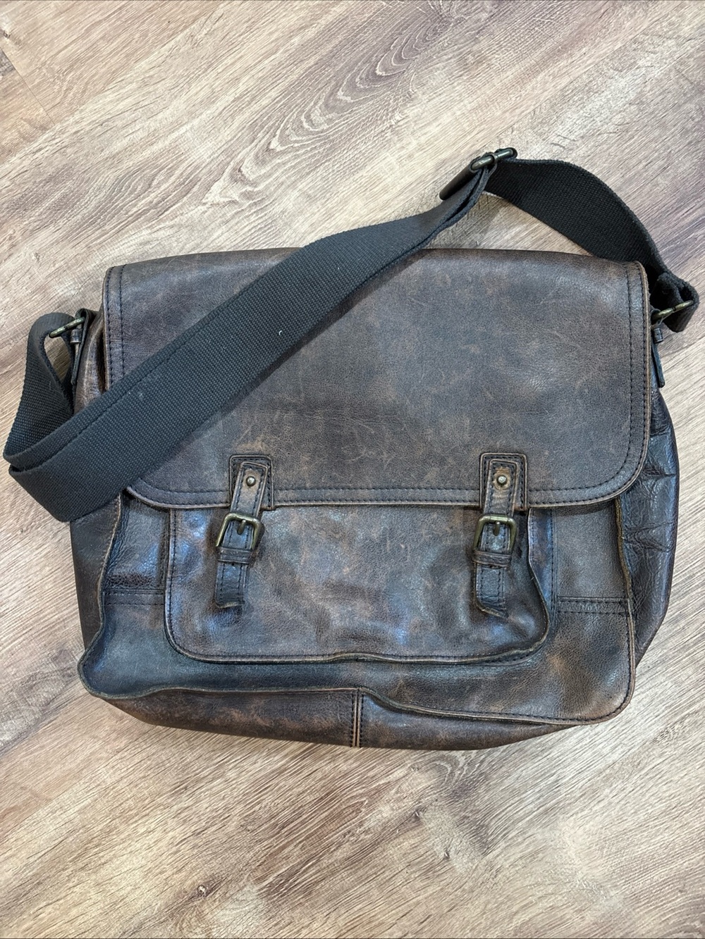 Patricia Nash signature map collection leather messenger bag laptop satchel brow